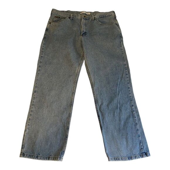 Vintage Lee 40x30 Regular Fit Blue Jeans Classic Quality Heavy Denim Light Wash - Picture 1 of 12